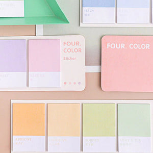 4 Colour Pastel Colour Swatches Sticky Marker Notes Memo Pads For Your Planner Scrapbooking DIY Paper Projects