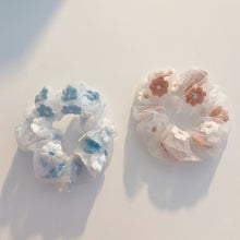Load image into Gallery viewer, Beautiful Pink &amp; Blue Flower Themed Korean Hair Ties Cute Hairwear Fashion Accessories
